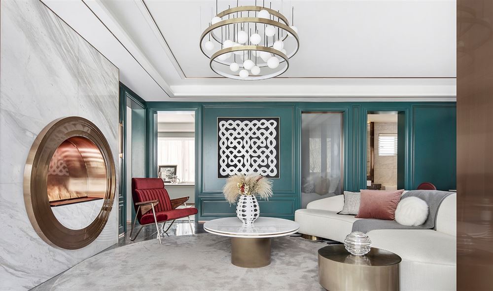 佛山市融創(chuàng)半島壹號輕奢風格三居室裝修案例