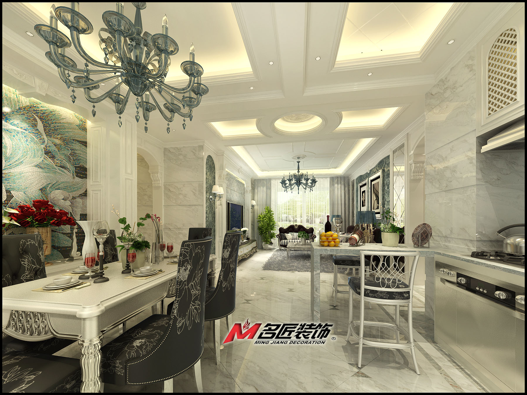 佛山市招商曦岸歐式風(fēng)格三居室裝修案例