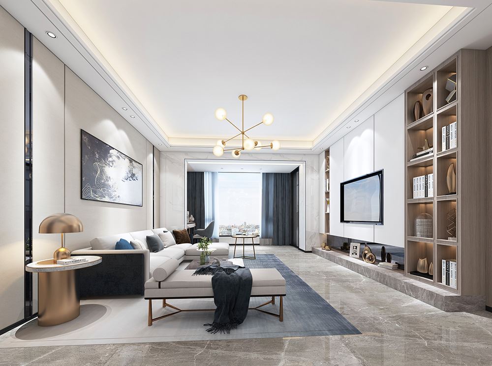 佛山市保利御江南輕奢風(fēng)格四居室裝修案例