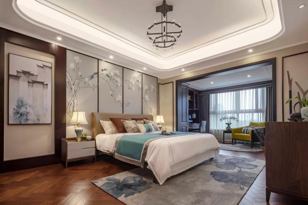 裝修案例新中式風(fēng)格室內(nèi)裝修效果圖-臥室 裝修案例新中式風(fēng)格室內(nèi)裝修效果圖-臥室