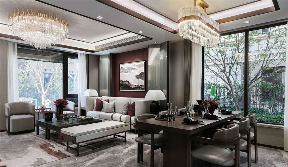 佛山市保利時代天珀新中式風格別墅裝修案例