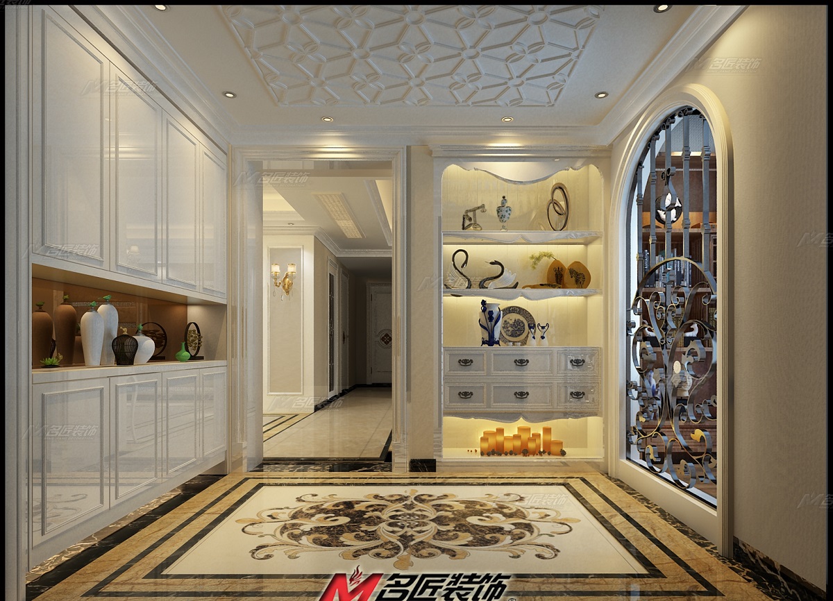 簡歐風(fēng)格室內(nèi)裝修設(shè)計效果圖-碧桂園嶺南盛世四居180平米-室內(nèi)裝修設(shè)計玄關(guān) 簡歐風(fēng)格室內(nèi)裝修設(shè)計效果圖-碧桂園嶺南盛世四居180平米-室內(nèi)裝修設(shè)計玄關(guān)