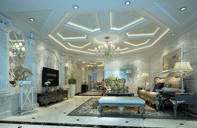 佛山市融創(chuàng)半島壹號歐式風格五居室裝修案例