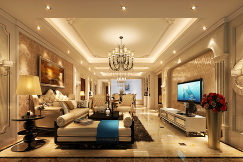 佛山市招商依云國際歐式風(fēng)格三居室裝修案例