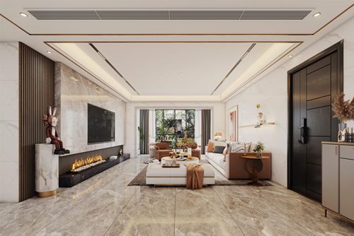 佛山市保利御江南輕奢風(fēng)格四居室裝修案例